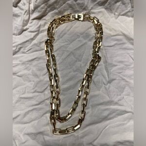 Vintage Western Germany Gold-tone Double Link Chain Necklace